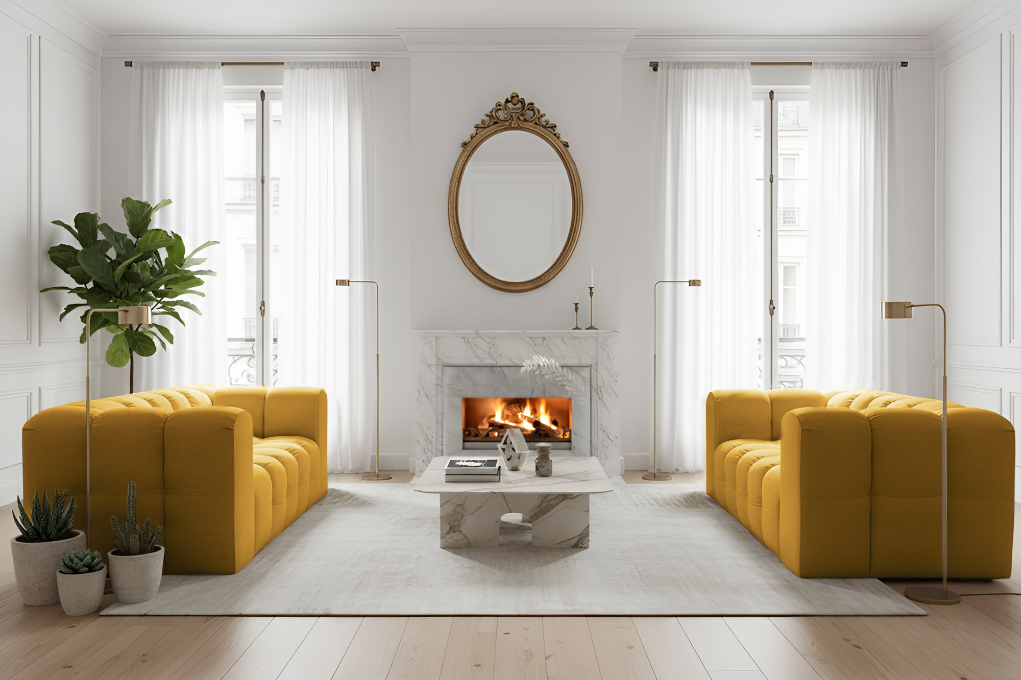 Baloo 2-Sitzer Set Sofas Senf